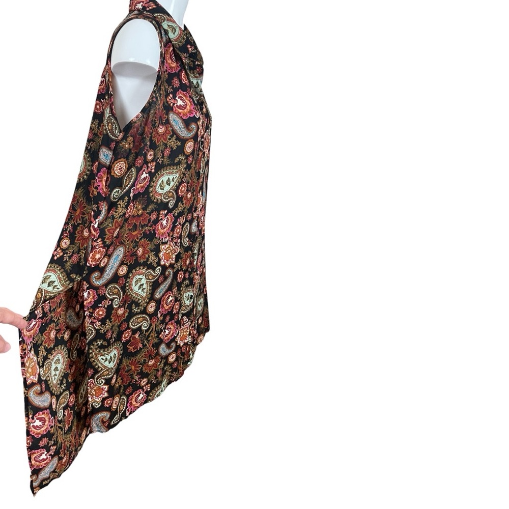 Spense Bohemian Floral Button Down Sleeveless High Low Tunic/Dress Size 1X - Picture 5 of 10